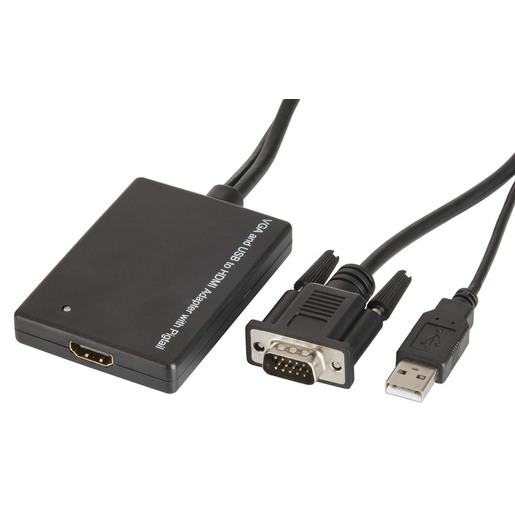 פי.סי סנטר מתאם VGA+SOUND TO HDMI אביזרים ועזרים כבלים ומתאמים