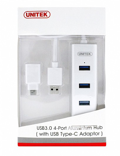  ���� Unitek USB3.0 4-Port Aluminium Hub+USB C Y-3082B