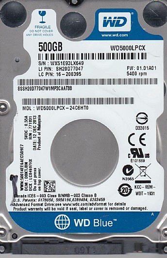 ���� ���� ����� ����� ���� Western Digital WD5000LPCX 500GB