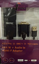 ���� PROTEC  VGA TO HDMI FEMALE+AUDIO