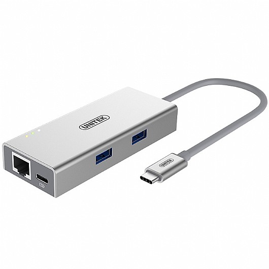 ���� 2 ������ UNITEK USB3.0 Type-C Aluminium Multiport Hub Y-9106