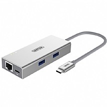 ���� 2 ������ UNITEK USB3.0 Type-C Aluminium Multiport Hub Y-9106