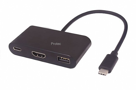 ��� ���� ����� PROTEC TYPE-C TO HDMI+USB+TYPE-C DM117