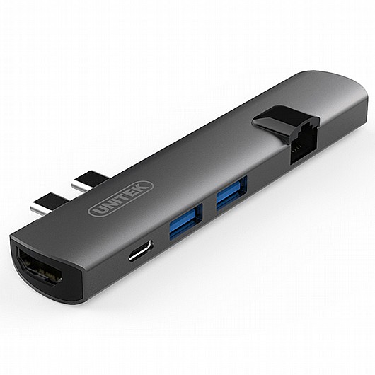 ���� UNITEK Ultra Slim Dual Type-C Multi-Port Hub