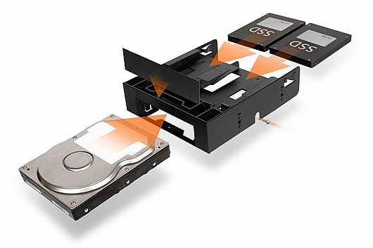 ����� ������ ����� ����� ���� ICY DOCK FLEX-FIT Trio MB343 2 x 2.5� HDD/SSD to 5.25