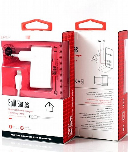 ���� ��� ENERGY SPLIT 2.4A ���� 2 ������ USB ���� LIGHTNING