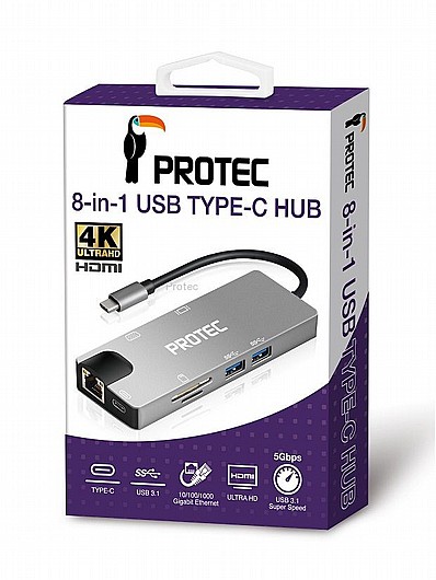 ���� ����� PROTEC TYPE C 8 IN 1 DM185