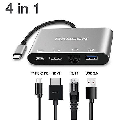 ���� ����� DAUSEN 4 IN 1 TYPE-C Docking Station TR-UH050
