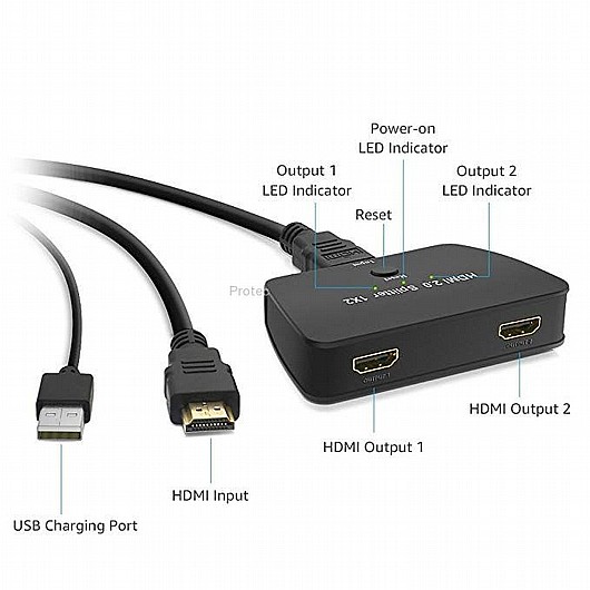 ���� PROTEC DM0172 SPLITTER 1 in 2 HDMI 4K