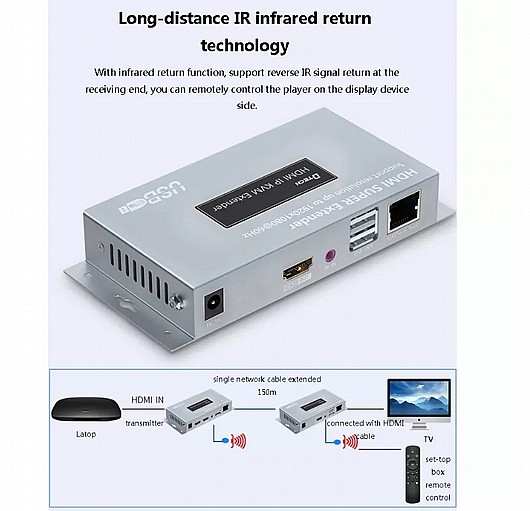 ����� gold touch HDMI Extender OTO/OTM 150m Receiver With IR HDMI-150KVM-OTM-R