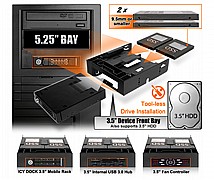 ����� ������ ����� ����� ���� ICY DOCK FLEX-FIT Trio MB343 2 x 2.5� HDD/SSD to 5.25
