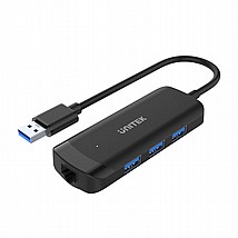 ���� uHUB Q4+ 4-in-1 Powered USB 3.0 Ethernet Hub H1111A