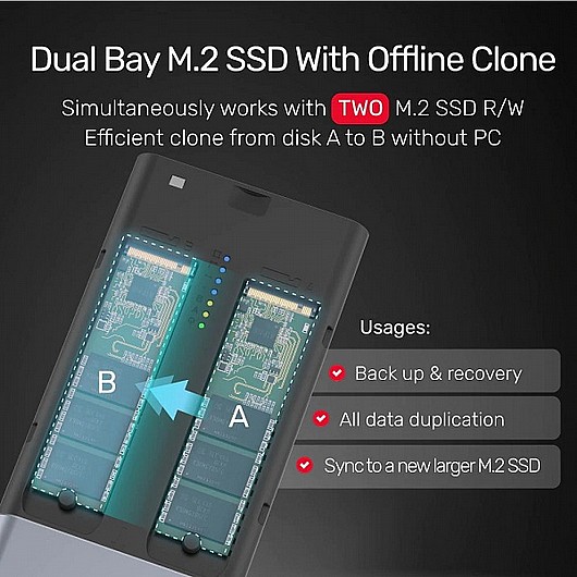 ���� ����� ������ ������ UNITEK SolidForce USB-C to PCIe/NVMe M.2 SSD 20Gbps Dual 