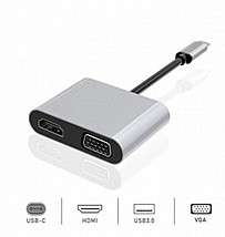 ���� USB C � PROTEC DM191 VGA+hdmi