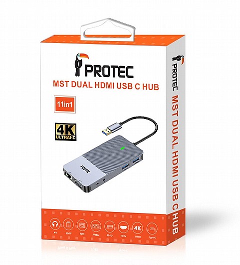 PROTEC DM175 11 In 1 USB-A + USB-C Multiport �����