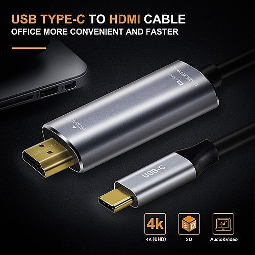��� Cabletime USB C to HDMI Cable Type C HDMI Adapter M/M 4K 60Hz Converter 1.8m