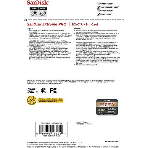 ����� ������ ������ SanDisk Extreme Pro SDSDXDK-256G 256GB SD