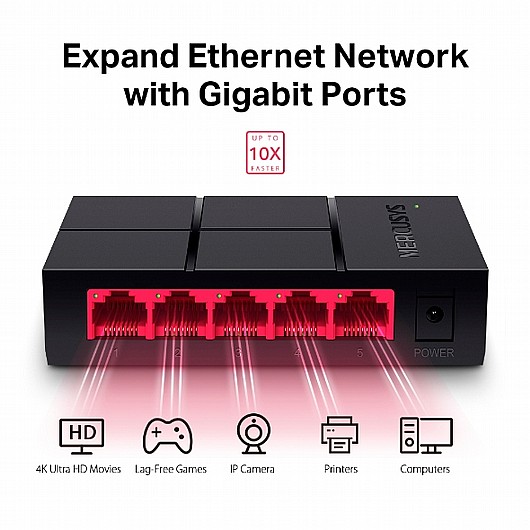 ���� ��� MERCUSYS MS105G 5 PORT 10/100/1000 