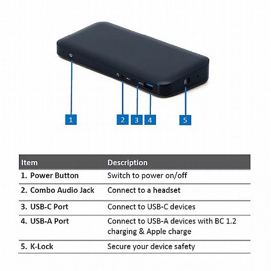 ���� ����� Gold Touch USB-C DP1.4 MST PD Docking Station