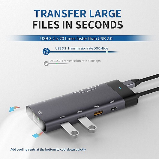 ���� ����� PROTEC TYPE-C DM293 10 In 1 MST