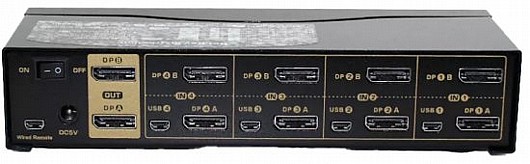 ��� KVM ��� 4 ������ DP ���� 4K �� ������ USB ������ Gold Touch KVM-DP-4-2