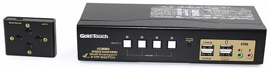 ��� KVM ��� 4 ������ DP ���� 4K �� ������ USB ������ Gold Touch KVM-DP-4-2