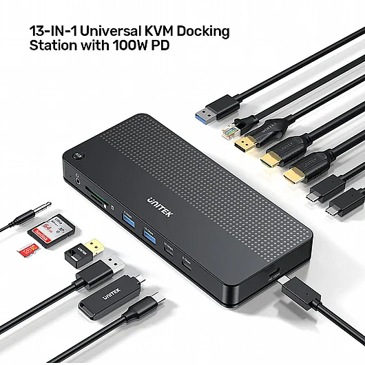 ���� ����� UNITEK Universal Dual 4K KVM Docking Station D1103A