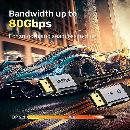 ��� UNITEK Gaming 8K 120Hz DisplayPort 2.1 C1626GY01-2M