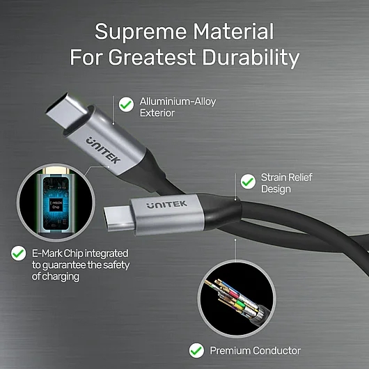 ��� UNITEK USB-C TO USB-C 100W PD C14082ABK