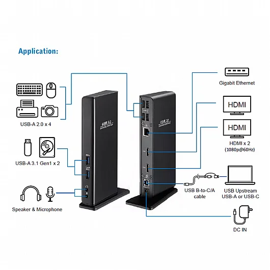 ���� ����� Gold Touch USB-C DP1.4 MST PD Docking Station