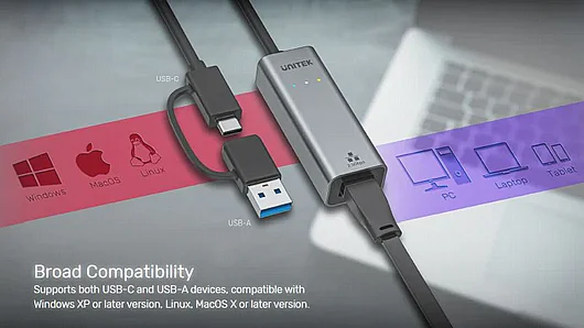 ���� ��� UNITEK USB 3.0 to 2.5G Gigabit Ethernet Adapter U1313B