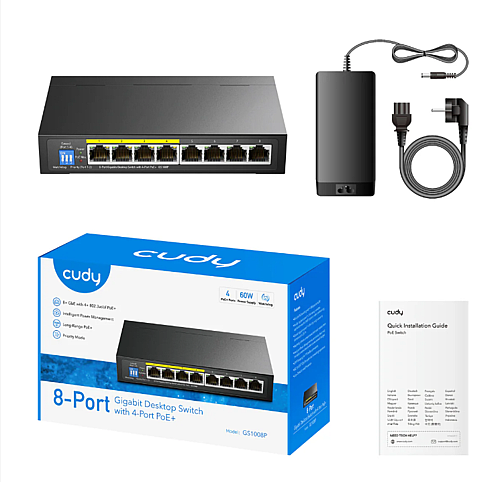 ��� Cudy 8-Port GS1008P 60W 4 PORT POE