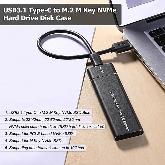 ���� ������ ����� Gold Touch M.2 PCI-e NVMe SSD Enclosure  E-USB3.1-M2-NVME