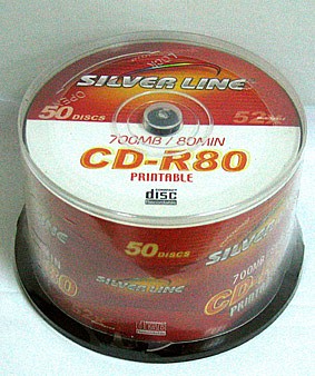 50 ������ SILVER-LINE CD-R 700MB 80Min X52 PRINTABLE